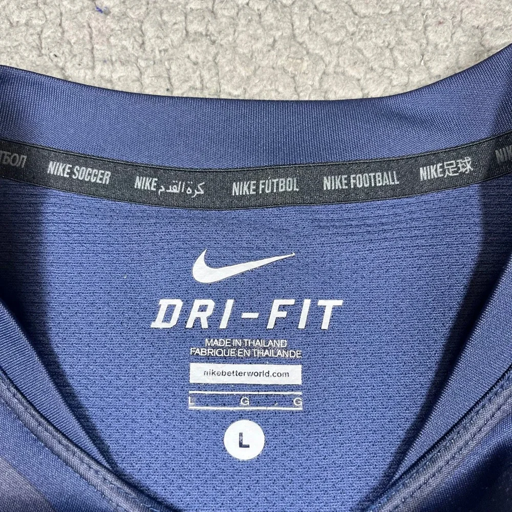 Nike US Soccer USMNT Mens Training Jersey Blue Chevron Dri-FIT 578799-410 L - Picture 7 of 12